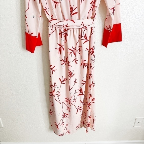 BORGO DE NOR Long-Sleeve Firefly Leaf Wrap Dress size 8 - Picture 11 of 12